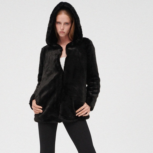 Zara Faux Fur Hooded Coat - Picture 8 of 13